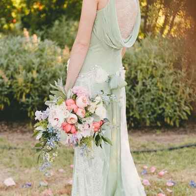 Green straight wedding dresses