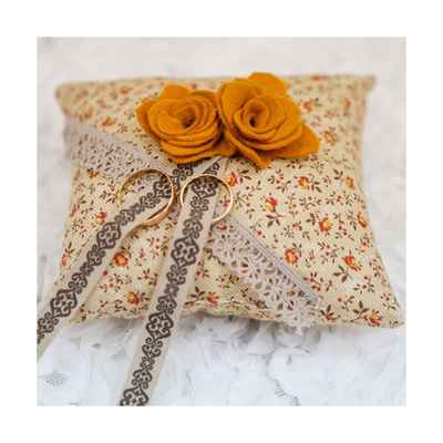 Orange wedding ring pillows