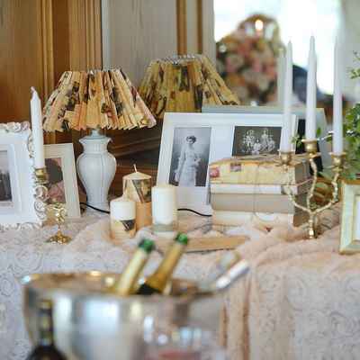 English ivory wedding reception decor