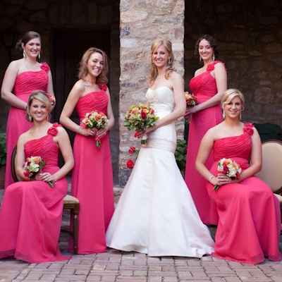 Pink bridesmaids