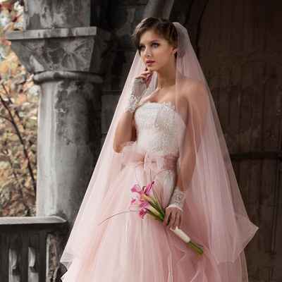 Pink lace wedding dresses