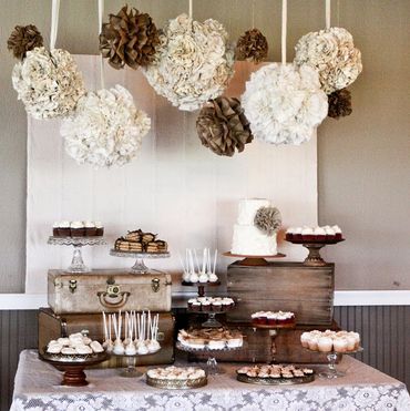 Brown wedding reception decor