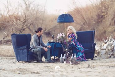 Autumn blue engagement