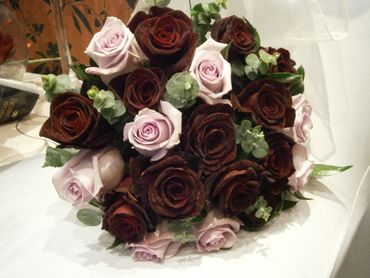 Brown rose wedding bouquet
