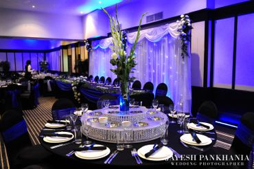 European purple wedding reception decor