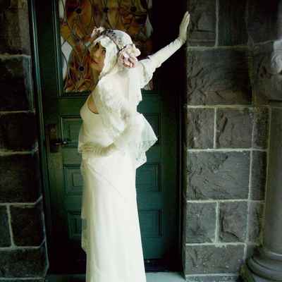 American ivory long wedding dresses