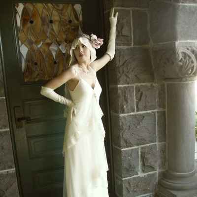 American ivory long wedding dresses