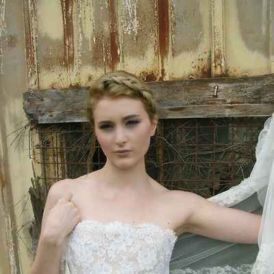 Rustic ivory long wedding dresses