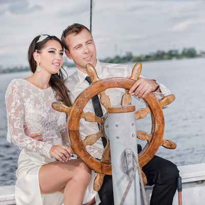 Marine white long wedding dresses