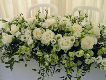 White wedding floral decor
