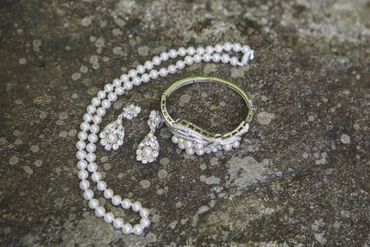 White bracelets, earrings, necklaces & other jewellery