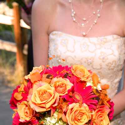 Orange gerbera wedding bouquet