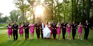 Pink bridesmaids Pink bridesmaids
