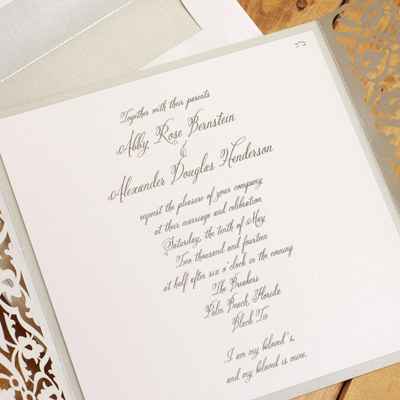 Grey wedding invitations