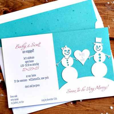 Themed white wedding invitations