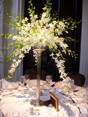 White wedding floral decor