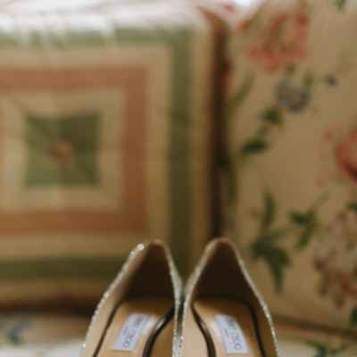 Gold wedding shoes