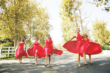 Red bridesmaids