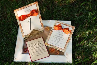 Orange wedding invitations