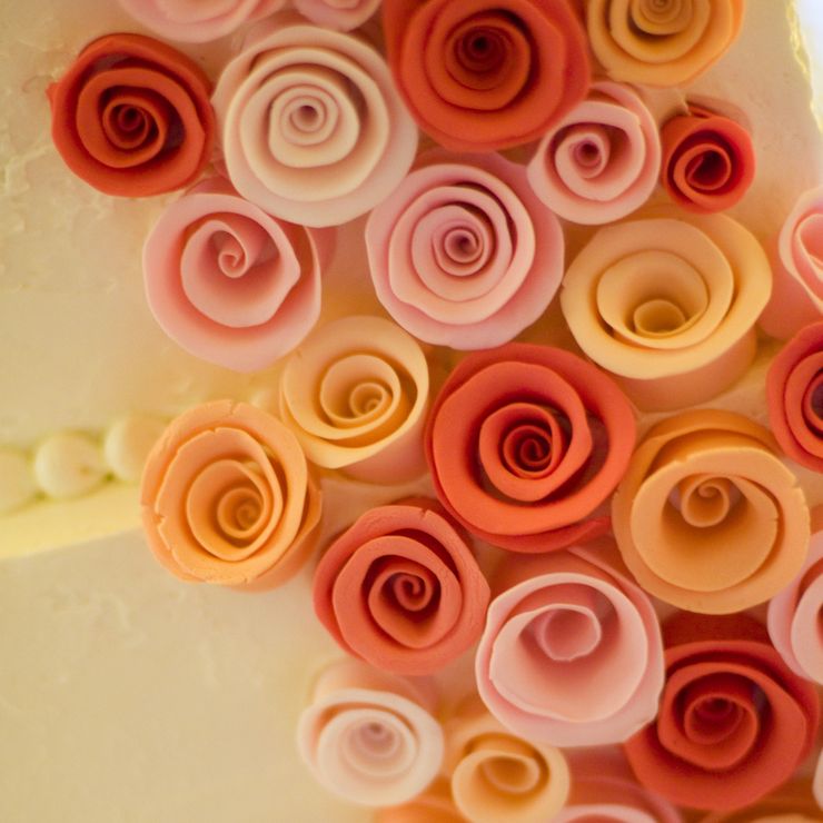 Modern Roses Wedding Cake
