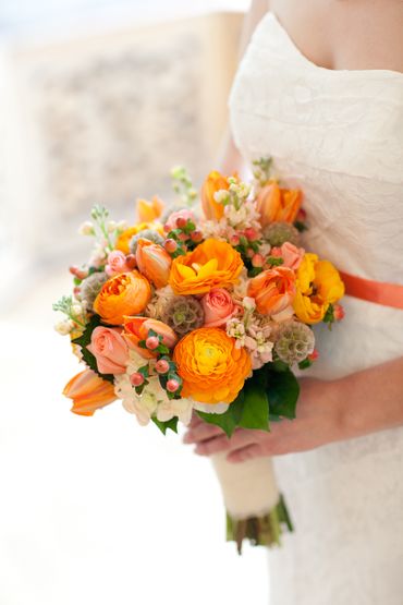 Orange alternative wedding bouquet