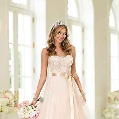 Pink long wedding dresses