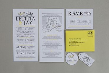 Yellow wedding invitations