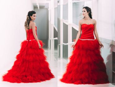 Red long wedding dresses