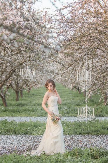 Outdoor spring ivory long wedding dresses