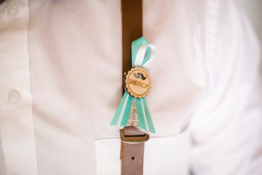 Green wedding buttonhole