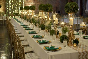 Overseas ivory wedding reception decor