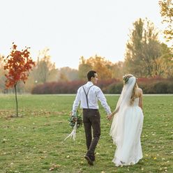 Outdoor white long wedding dresses