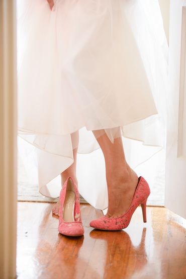 Pink wedding shoes