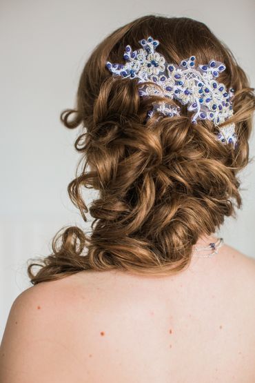 Blue bridal hair and make-up