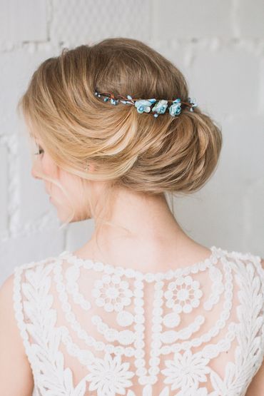 Blue bridal hair and make-up