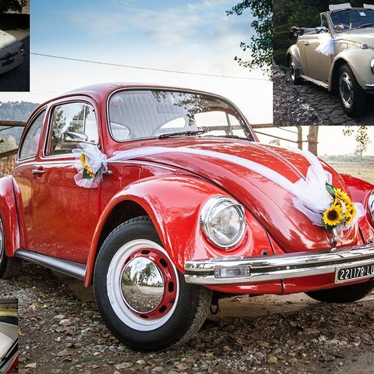 beetle vw RED SETTIMINO car wedding in tuscany