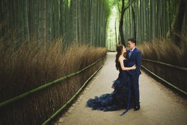 Outdoor blue long wedding dresses