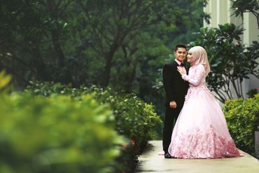 Ethnical pink long wedding dresses