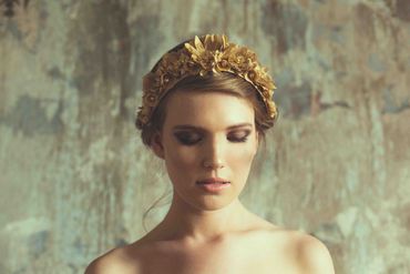 Gold wedding headpieces, veils, cover-ups & brooches