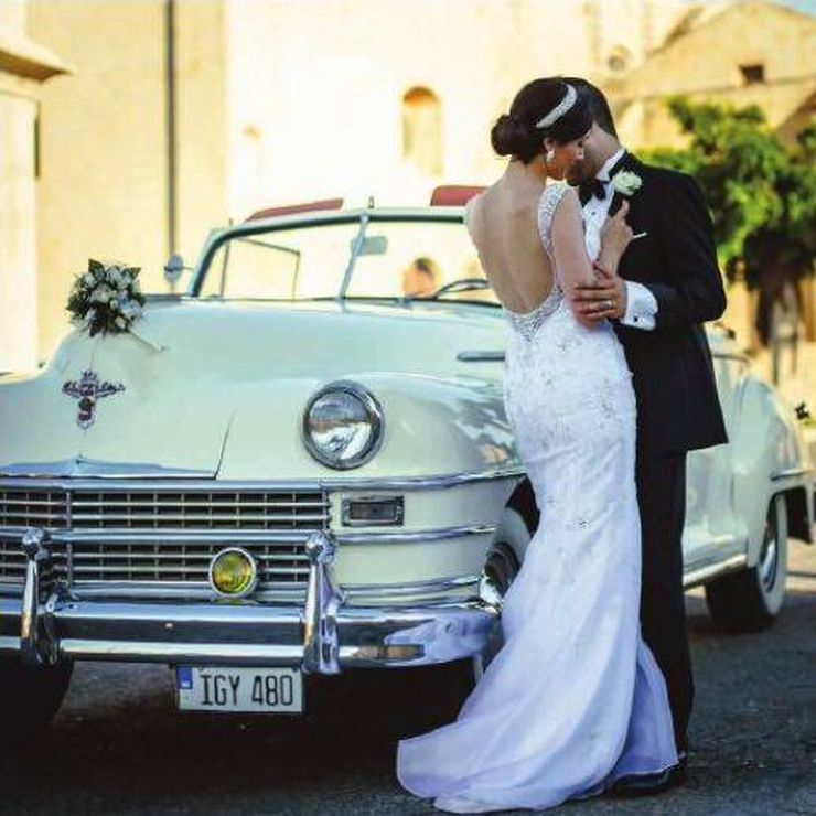 Weddings gone by in the vintage convertible...