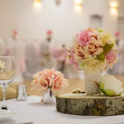 Overseas ivory wedding reception decor