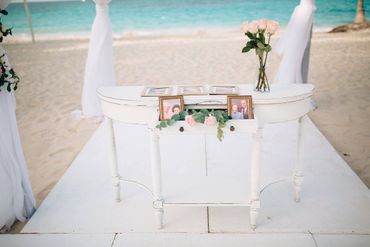 Beach wedding ceremony decor