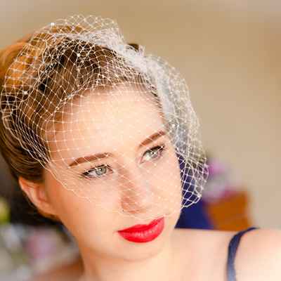 Vintage white wedding headpieces, veils, cover-ups & brooches