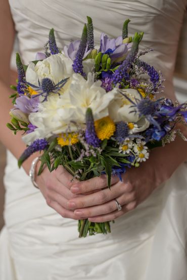Ivory peony wedding bouquet