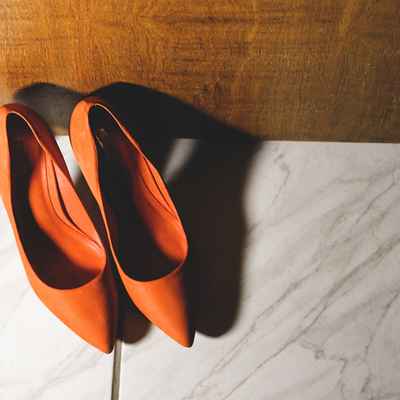 Orange wedding shoes