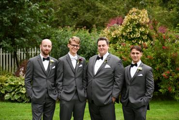 Grey outdoor groom style