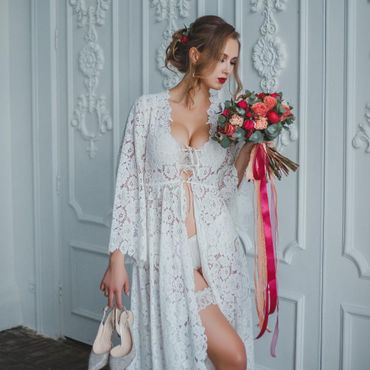 White overseas wedding lingerie