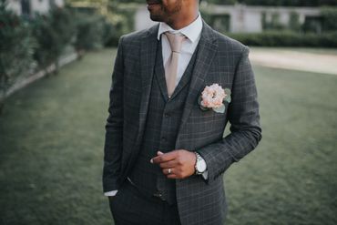 White wedding buttonhole
