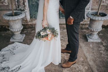 White rose wedding bouquet