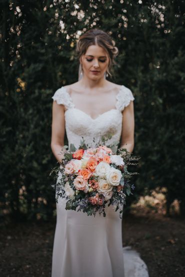 White outdoor long wedding dresses